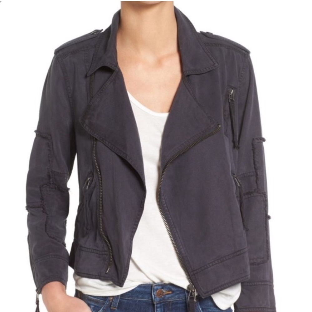 PAM & GELA by Johnny Was Asymmetrical Zip Up Moto Jacket